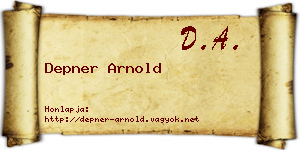 Depner Arnold névjegykártya